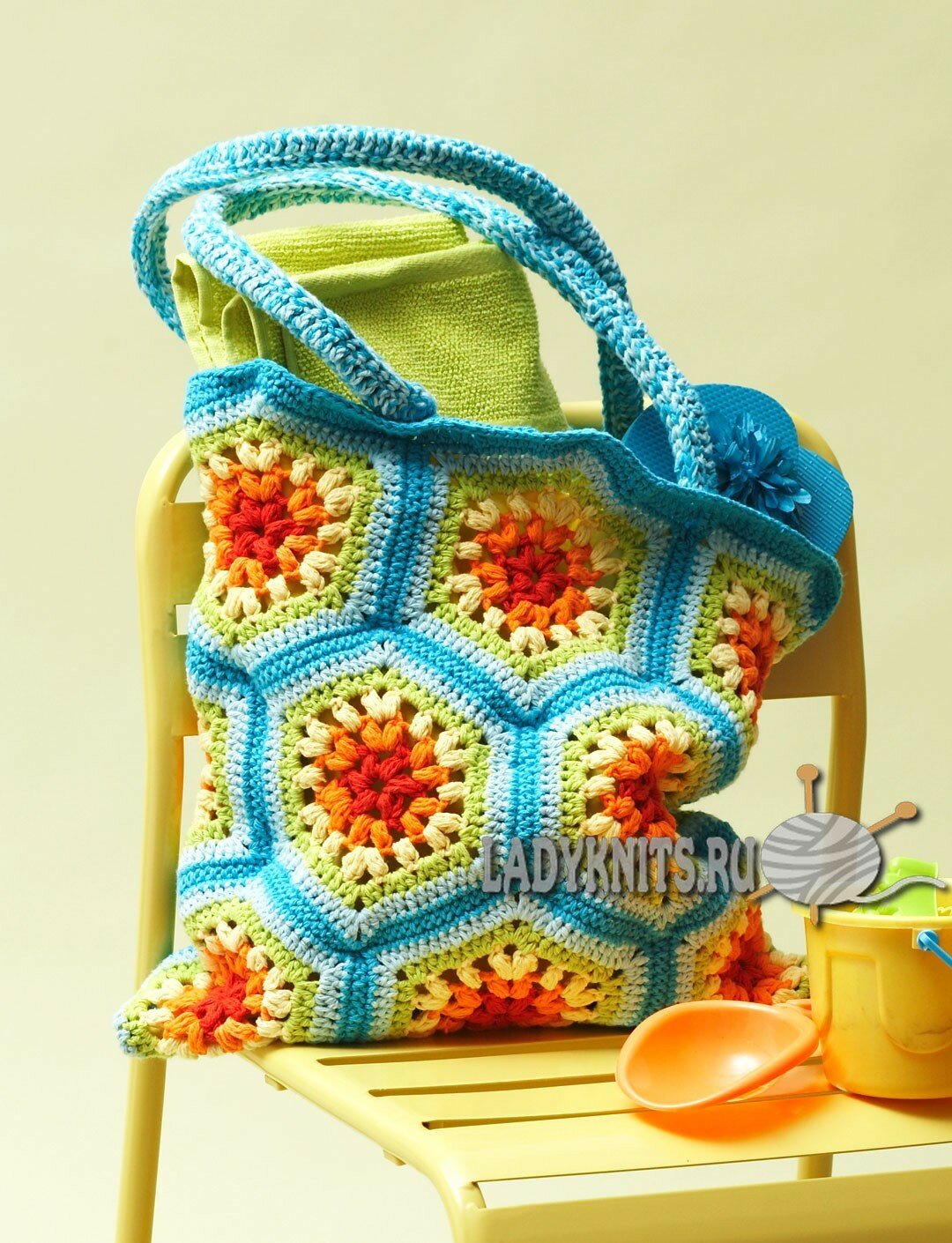 Пляжная сумка «Радужные шестигранники» 